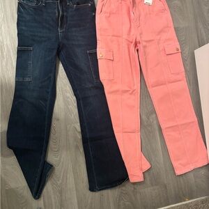 Judy Blue Dark Blue Denim Jeans/salmon colored new with tags size 7